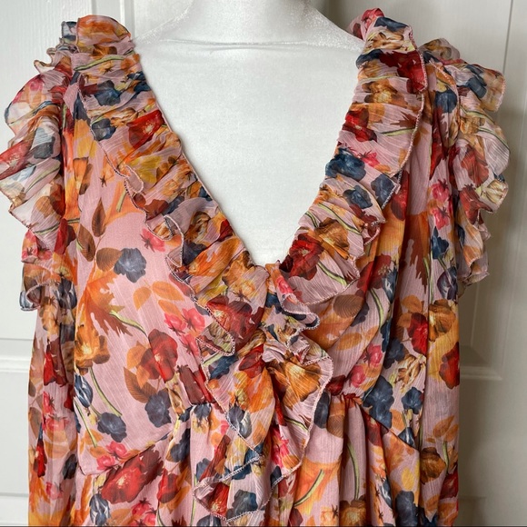 Few Moda Ruffle Cold Shoulder Floral Romper (S) - Picture 3 of 11